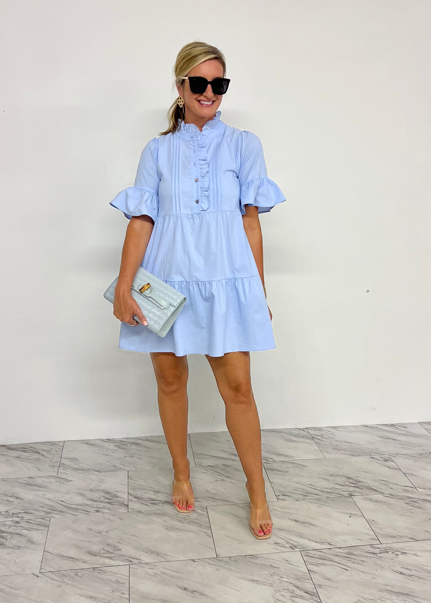 Summer Sky Ruffle Detail Dress