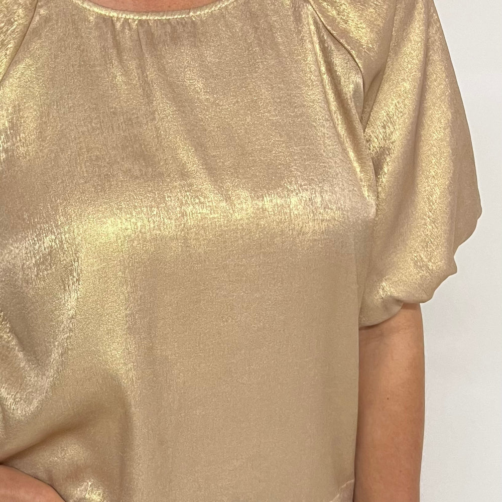 
                  
                    Grace Gold Shimmer Puff Sleeve Top
                  
                