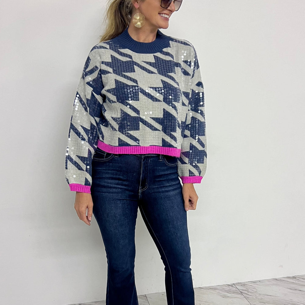 
                  
                    Capri Sequin + Houndstooth Sweater
                  
                