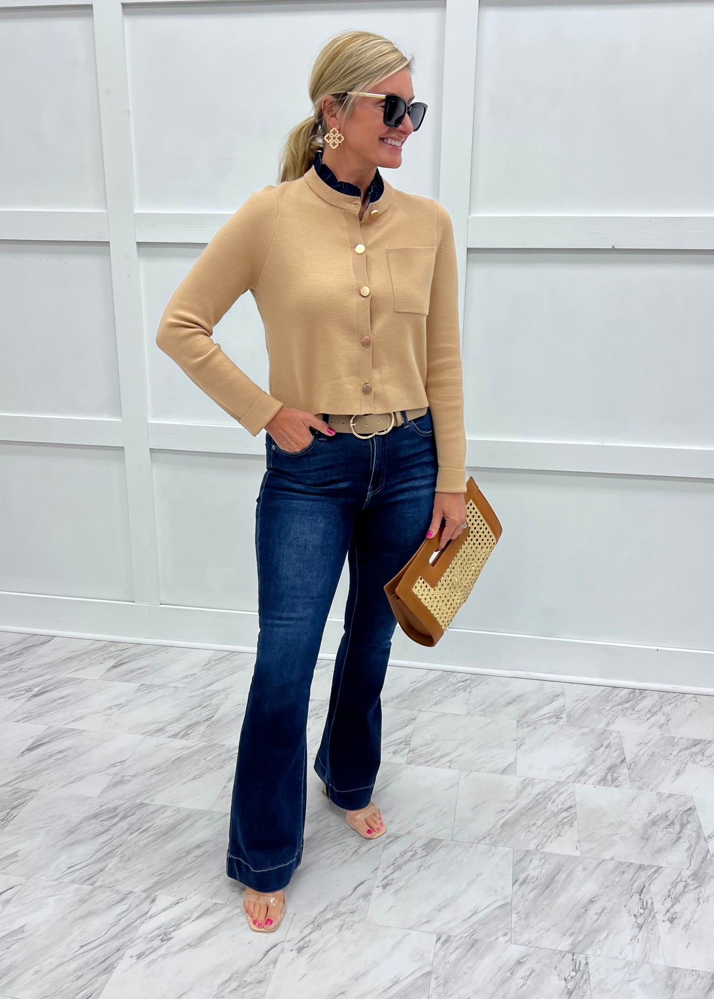 Dakota Denim Trim Cardigan