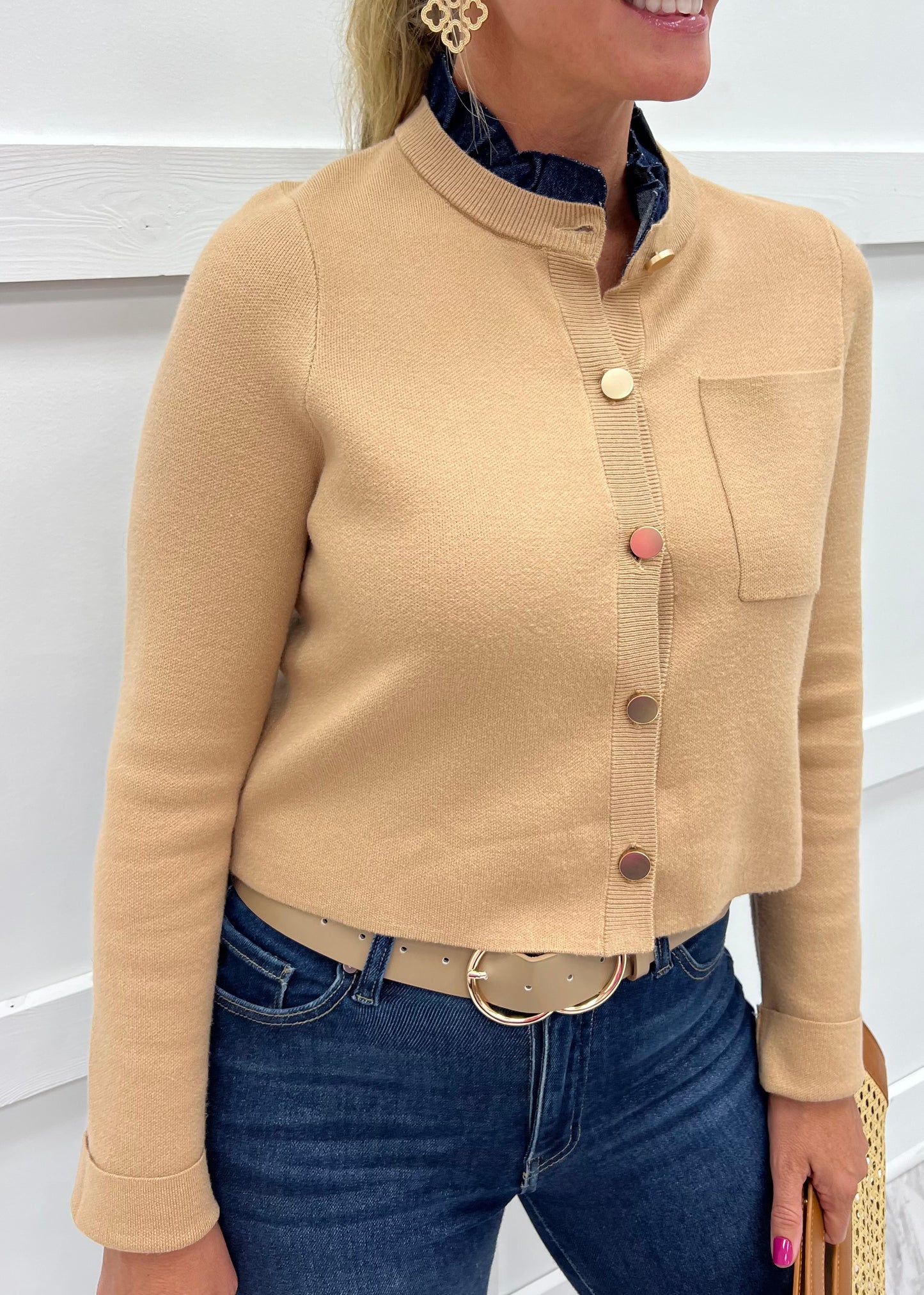 Dakota Denim Trim Cardigan