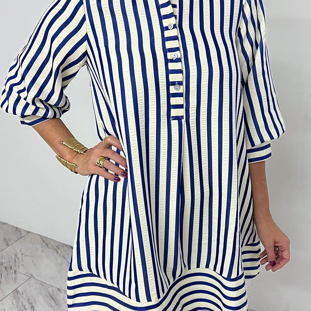 
                  
                    Parker Stripe Dress (Blue)
                  
                