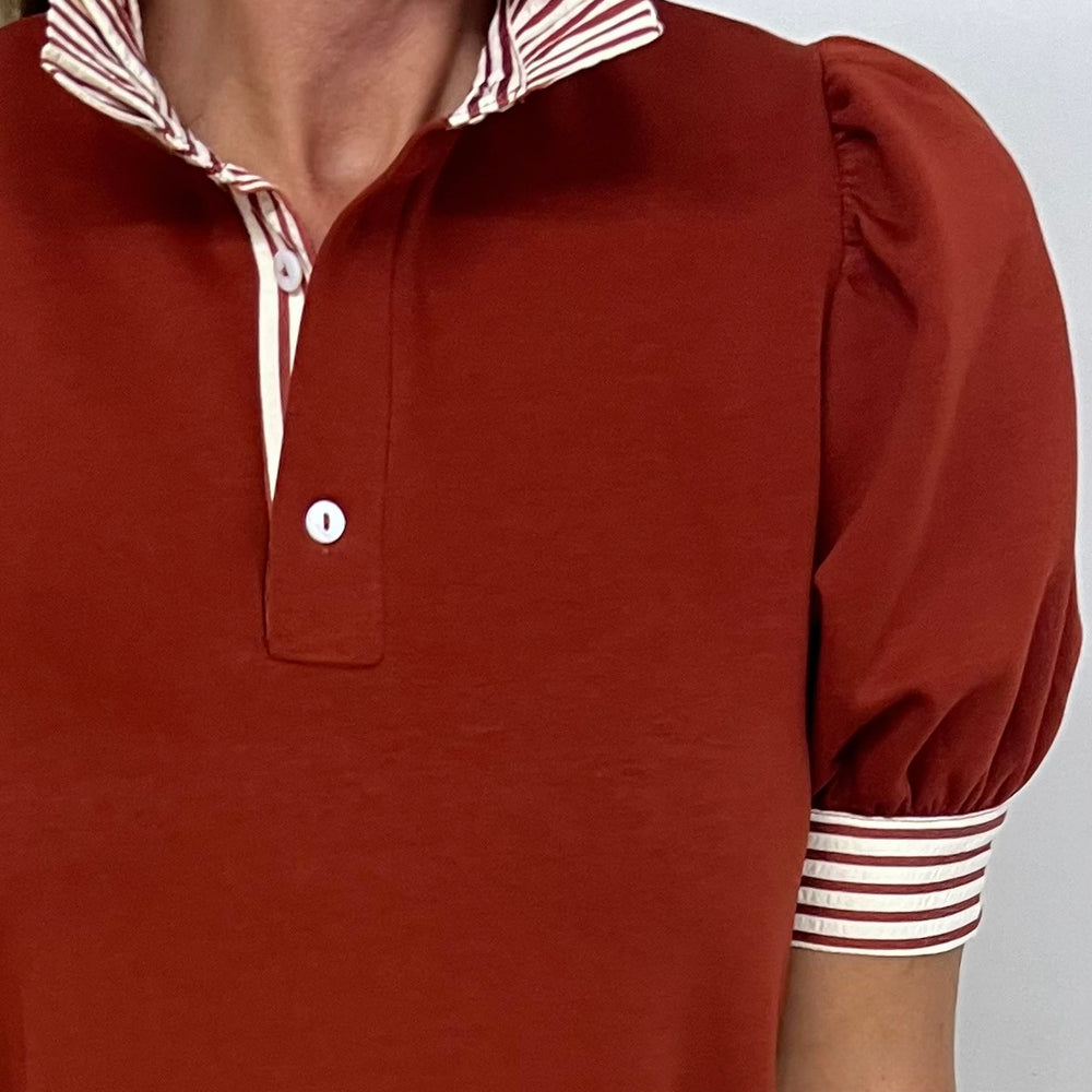 
                  
                    Captiva Stripe Collar Dress (Rust)
                  
                