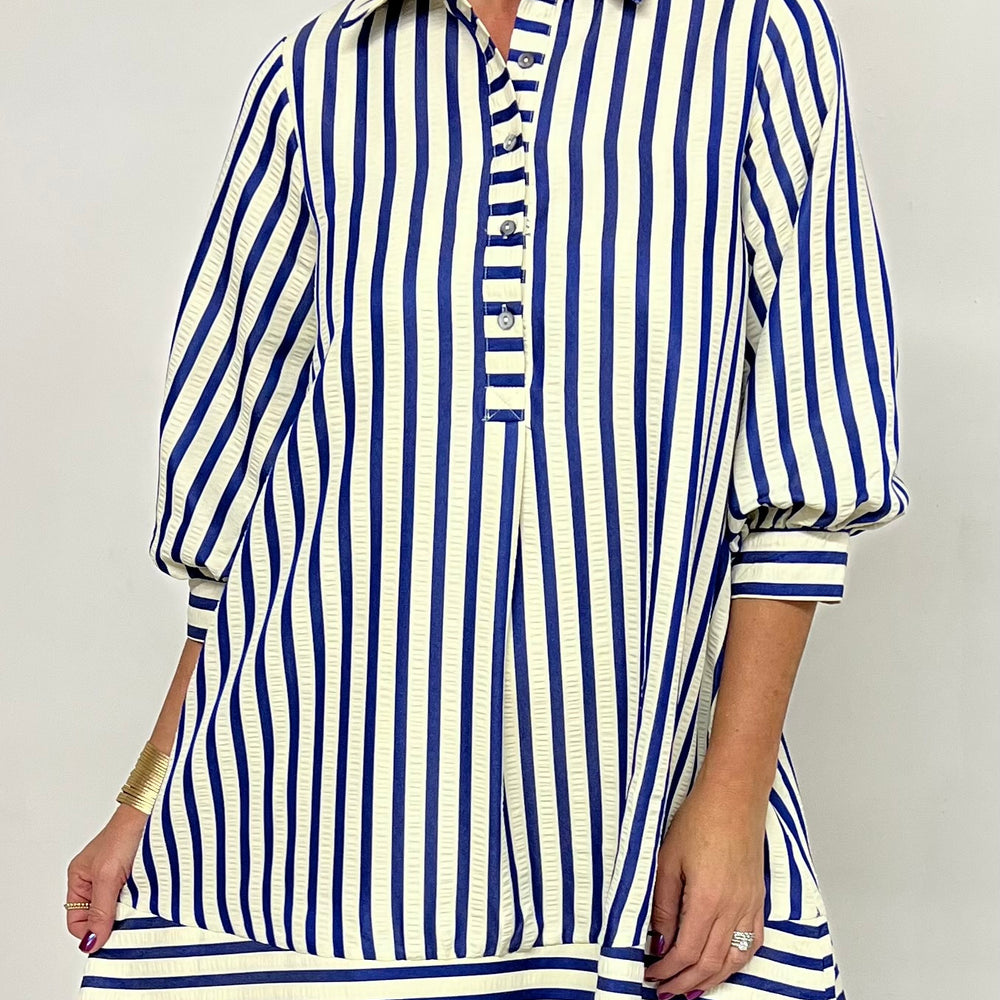 
                  
                    Parker Stripe Dress (Blue)
                  
                