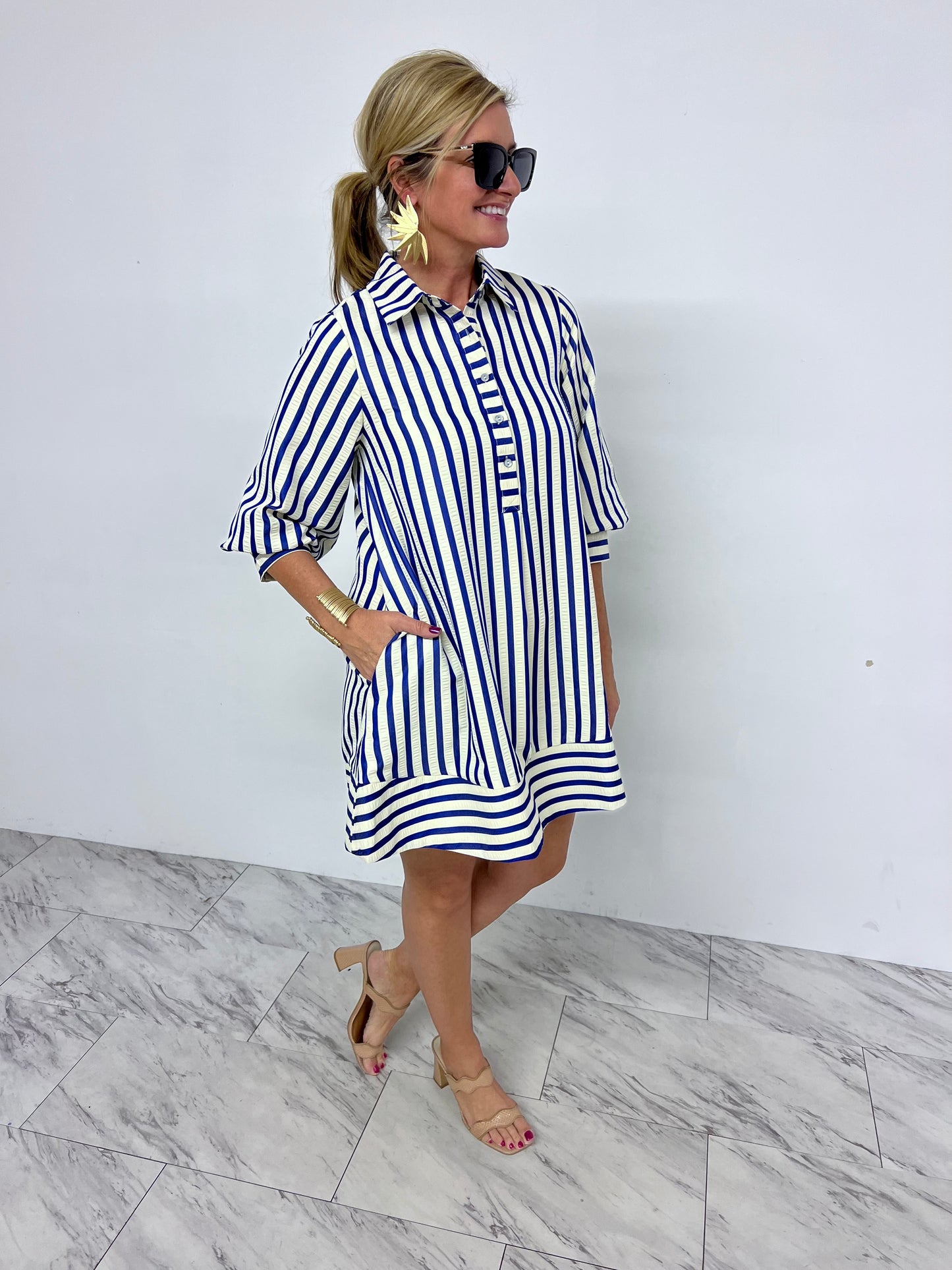 Parker Stripe Dress (Blue)