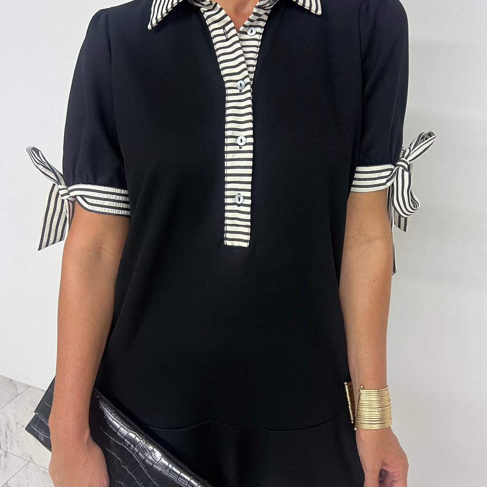 
                  
                    Waverly Stripe Detail Dress (Black)
                  
                