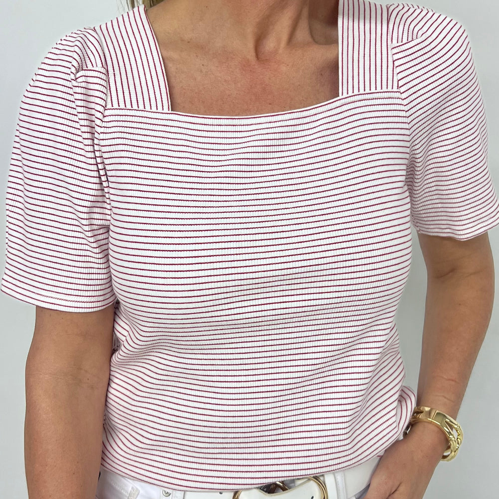 Summer Stripe Top (Red)