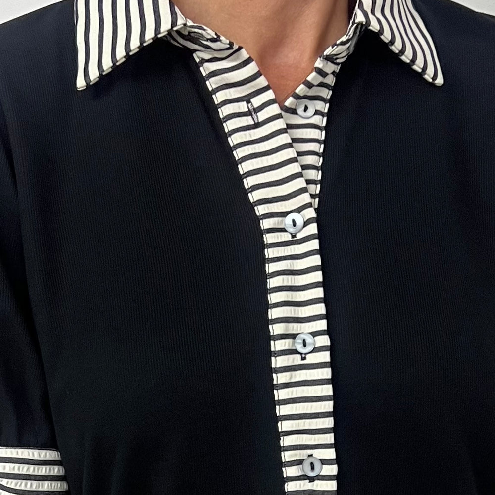 Waverly Stripe Detail Dress (Black)