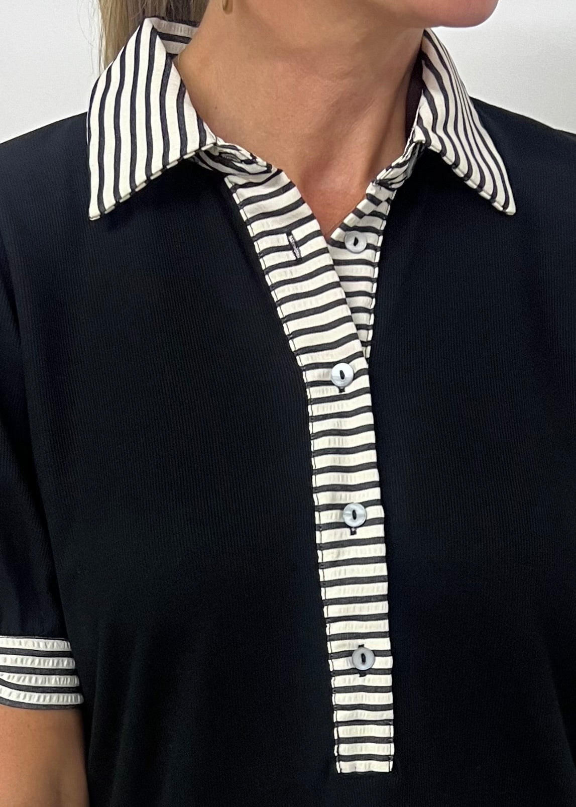 Waverly Stripe Detail Dress (Black)