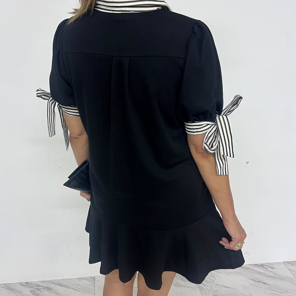 
                  
                    Waverly Stripe Detail Dress (Black)
                  
                
