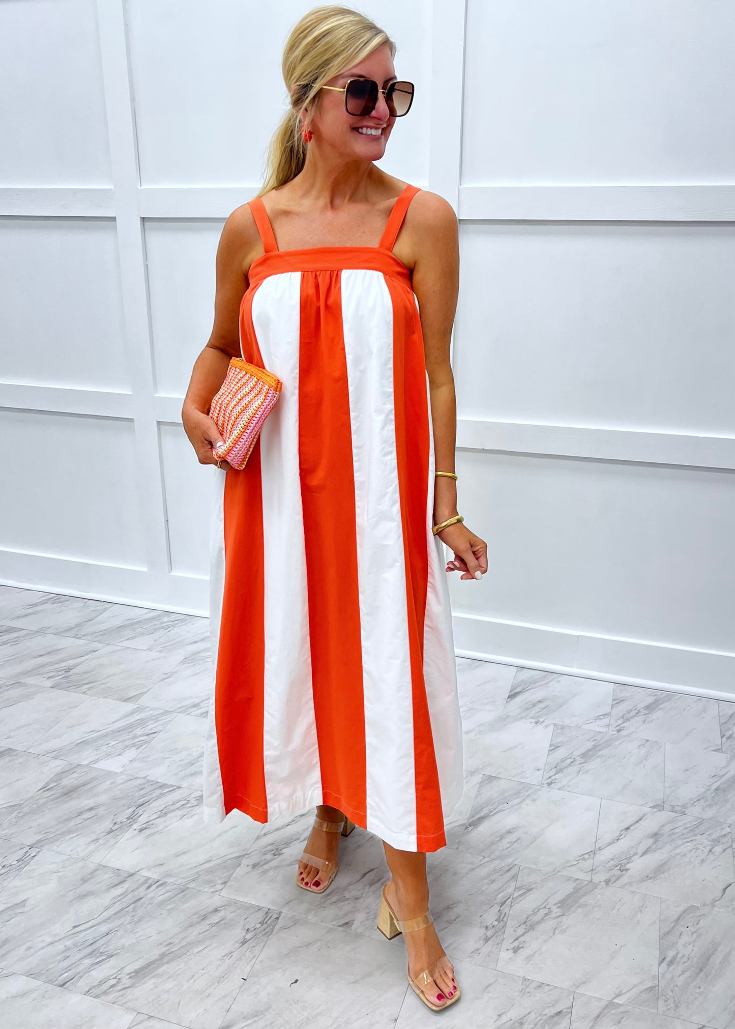 Ryann Stripe Midi Dress