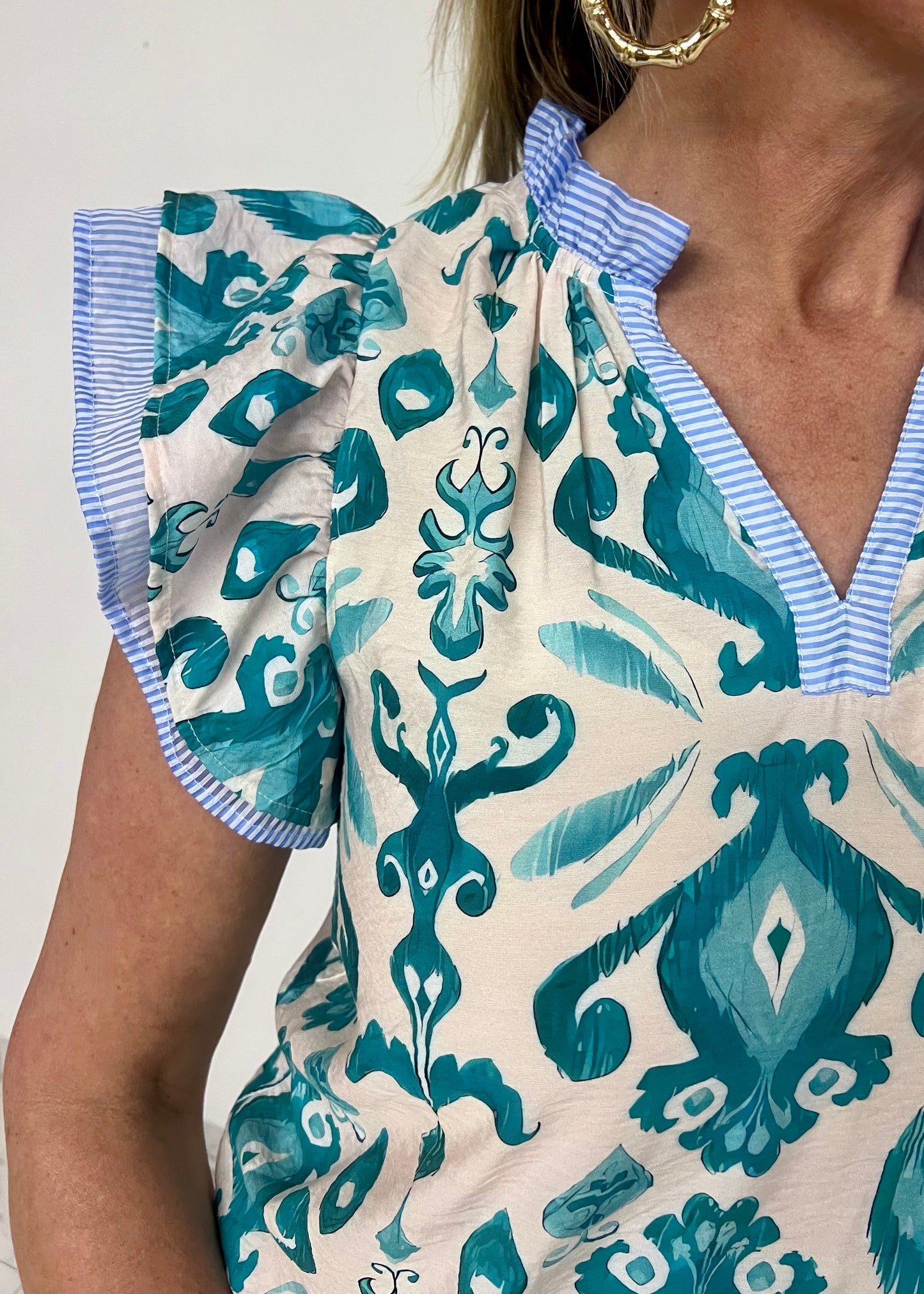 Aqua Illusion Print Top