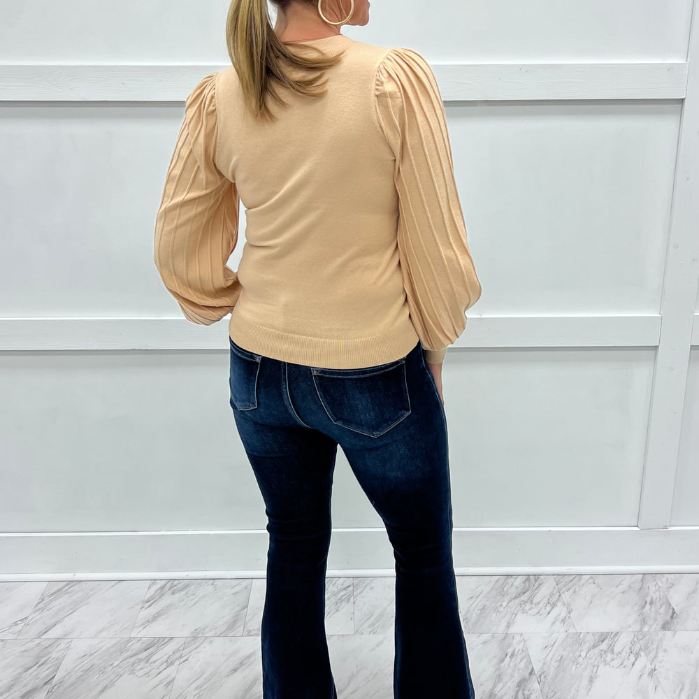 
                  
                    Verona Pleat Sleeve Sweater (Taupe)
                  
                