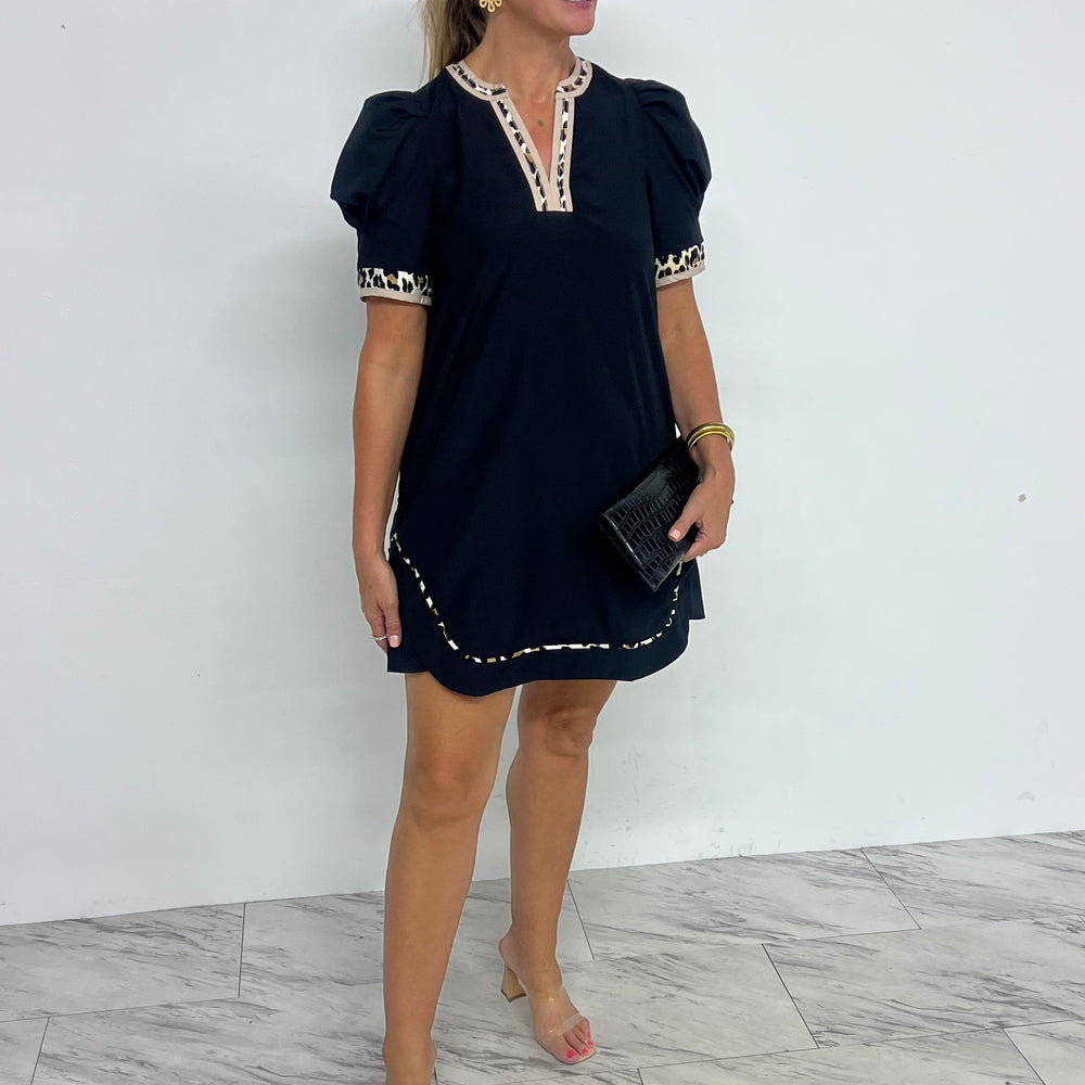 
                  
                    Lila Leopard Trim Dress
                  
                
