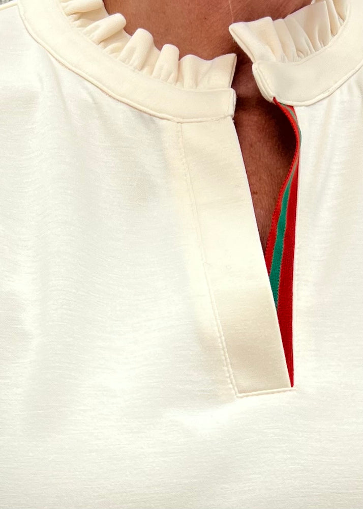 
                  
                    Ever Ivory + Stripe V.Neck Top
                  
                