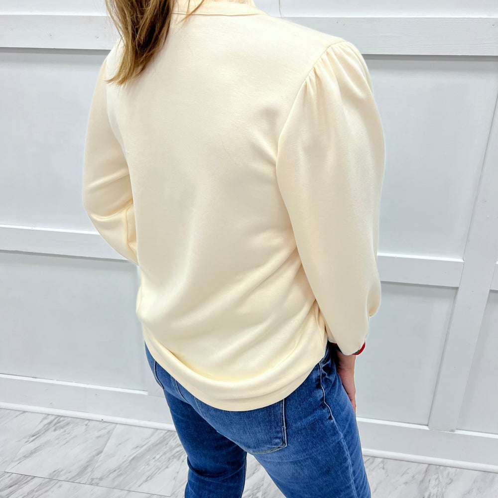 
                  
                    Ever Ivory + Stripe V.Neck Top
                  
                