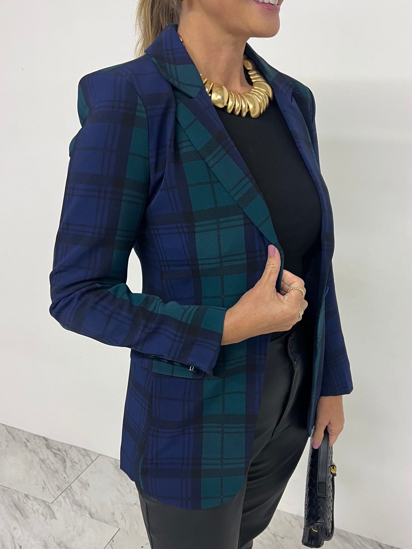 Evergreen Plaid Blazer