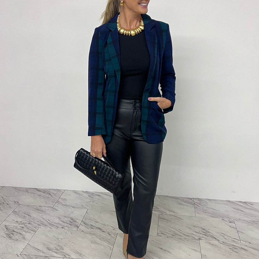 
                  
                    Evergreen Plaid Blazer
                  
                