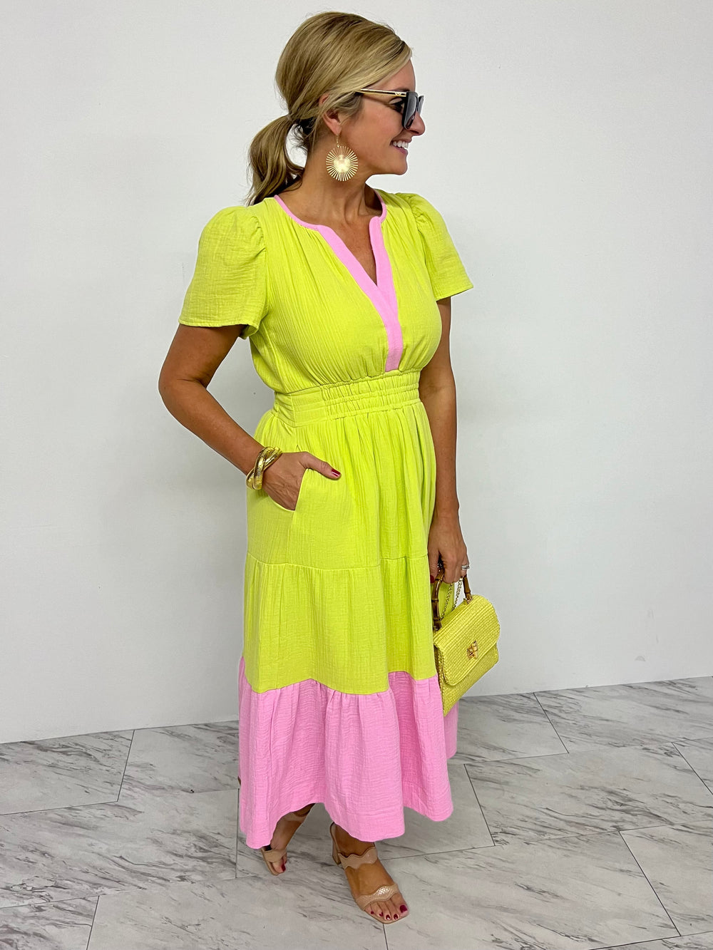 Citrus In The Shade Midi Dress - FINAL SALE