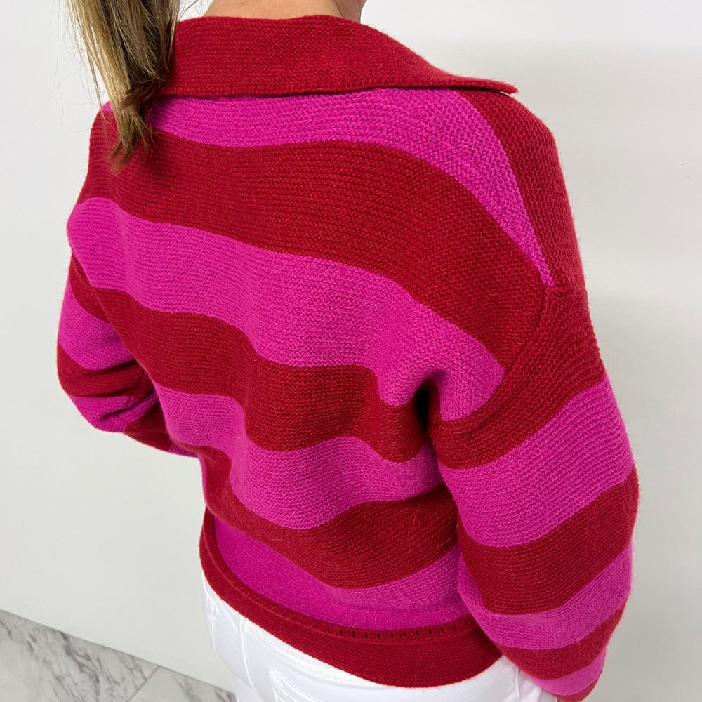 
                  
                    Love Story Stripe + Collar Sweater (Red Mix)-FINAL SALE
                  
                