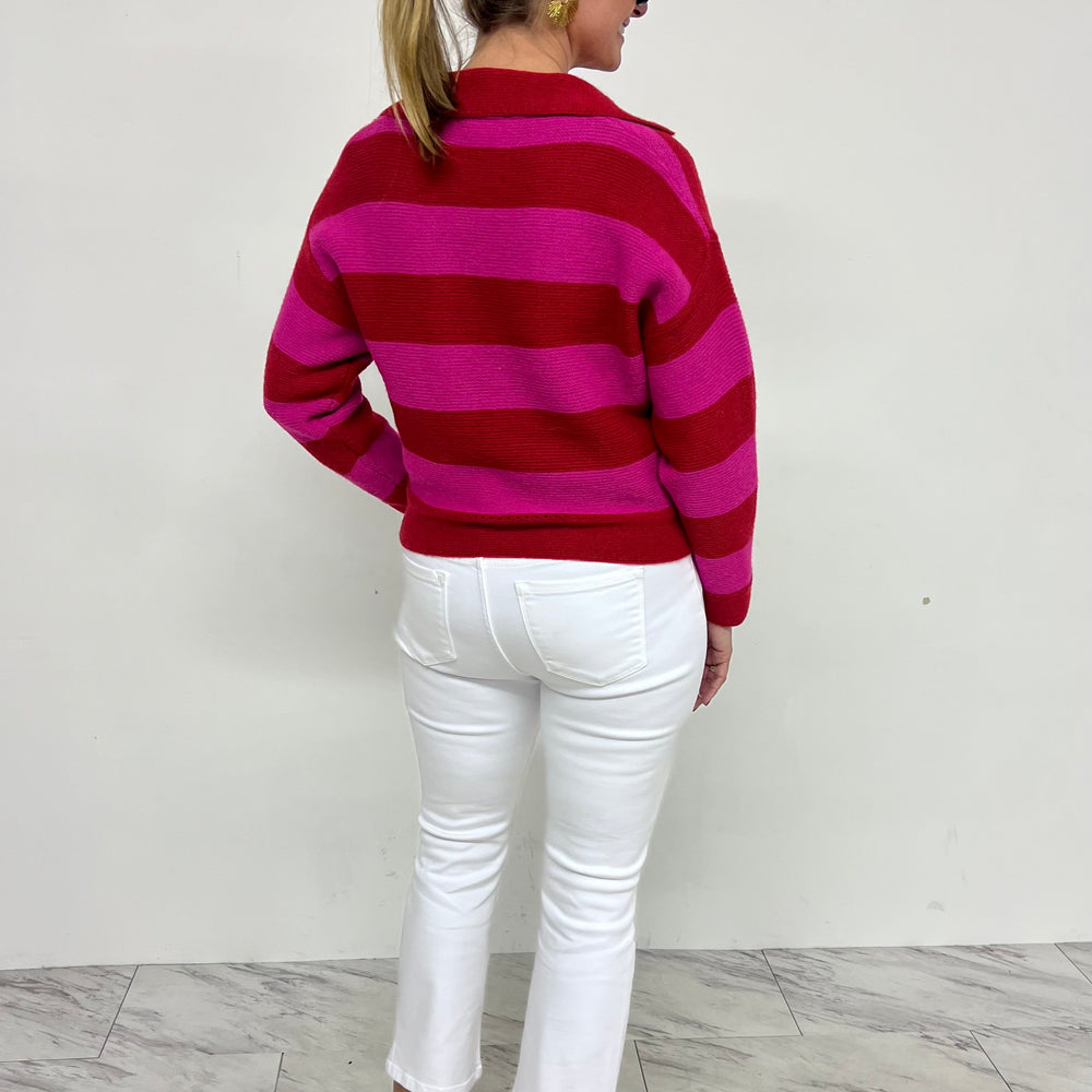 
                  
                    Love Story Stripe + Collar Sweater (Red Mix)-FINAL SALE
                  
                