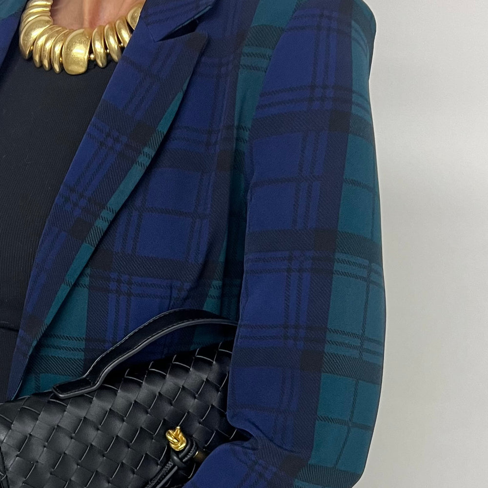 
                  
                    Evergreen Plaid Blazer
                  
                