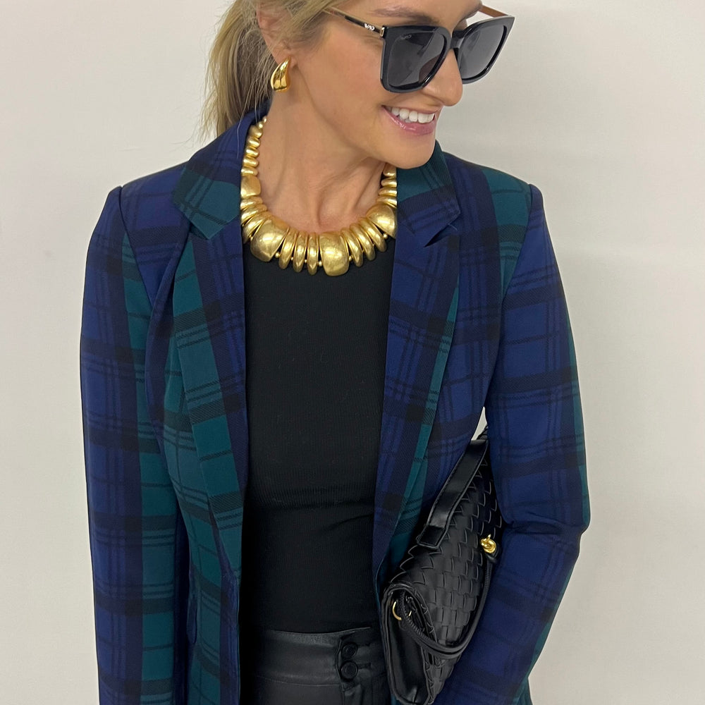 Evergreen Plaid Blazer