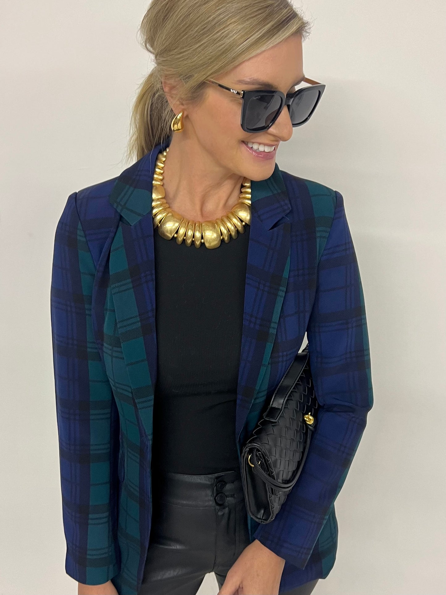 Evergreen Plaid Blazer