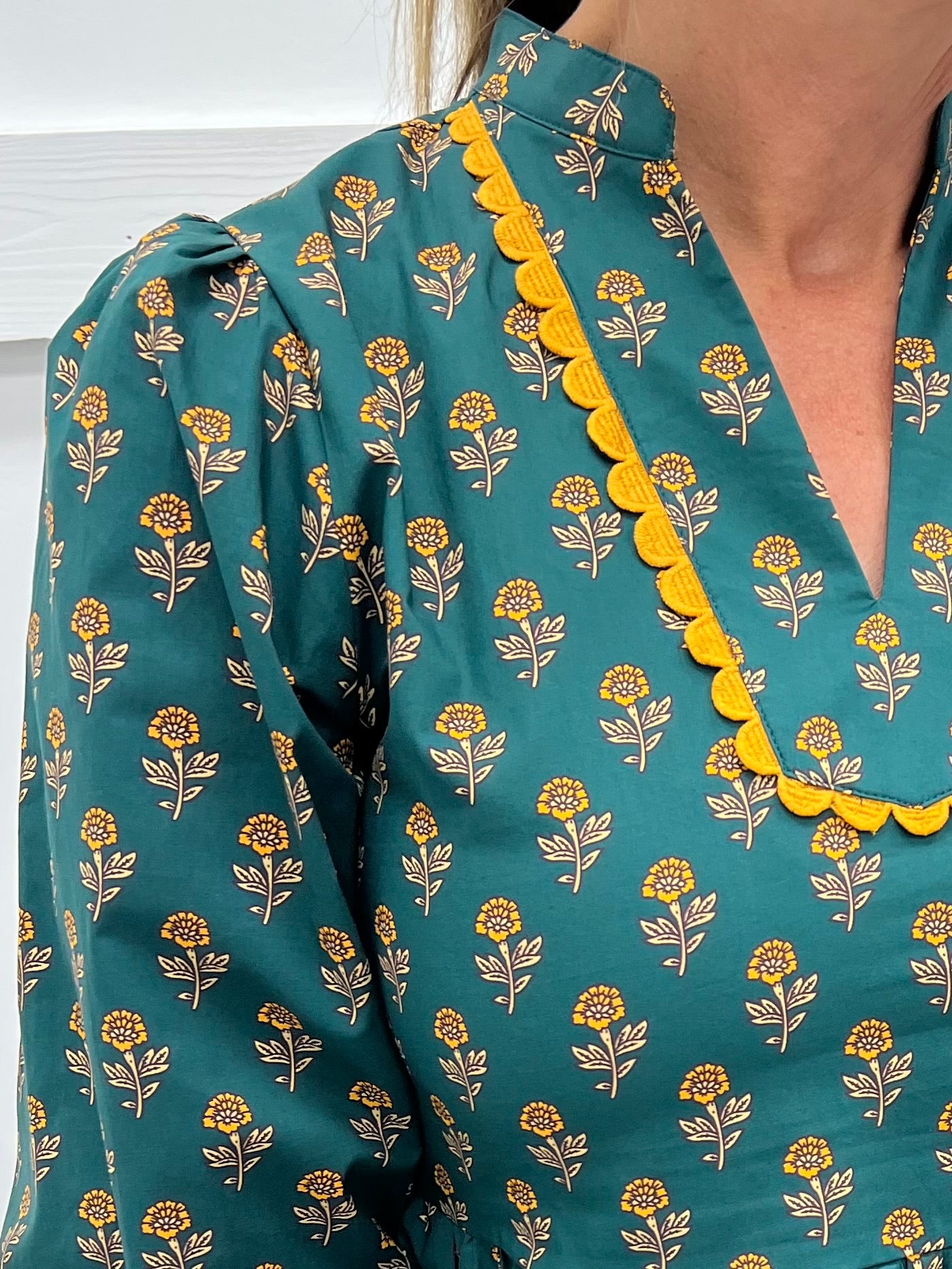 Sadler Print + Scallop Top