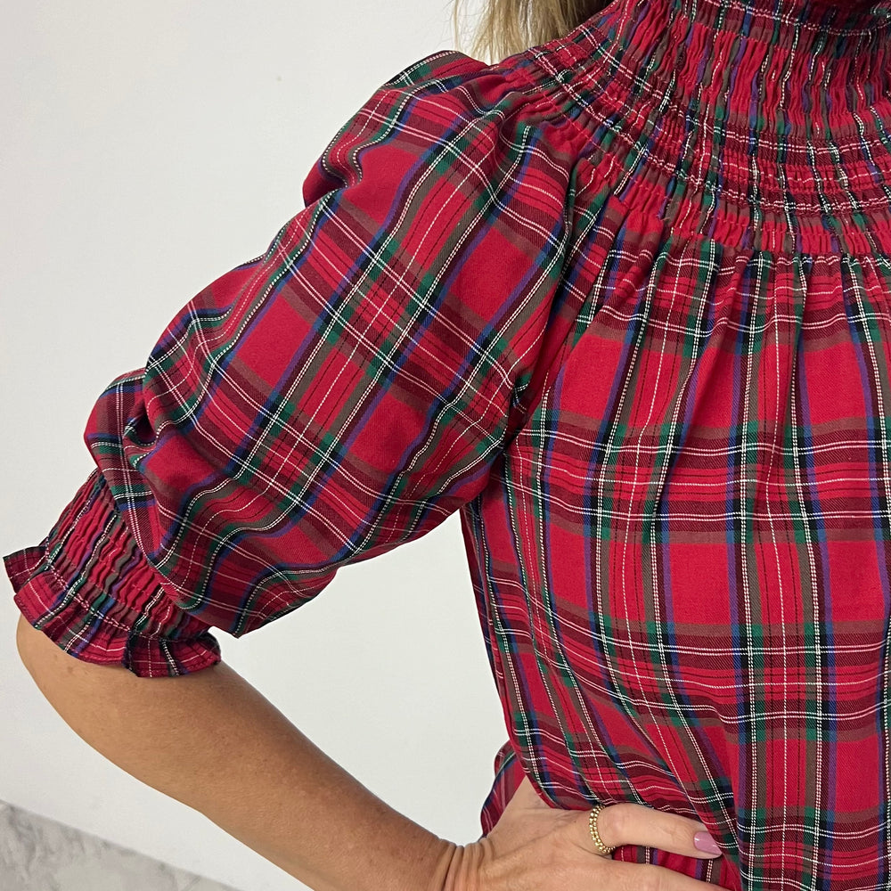 
                  
                    Deck The Halls Smocked Plaid Top (Red)
                  
                