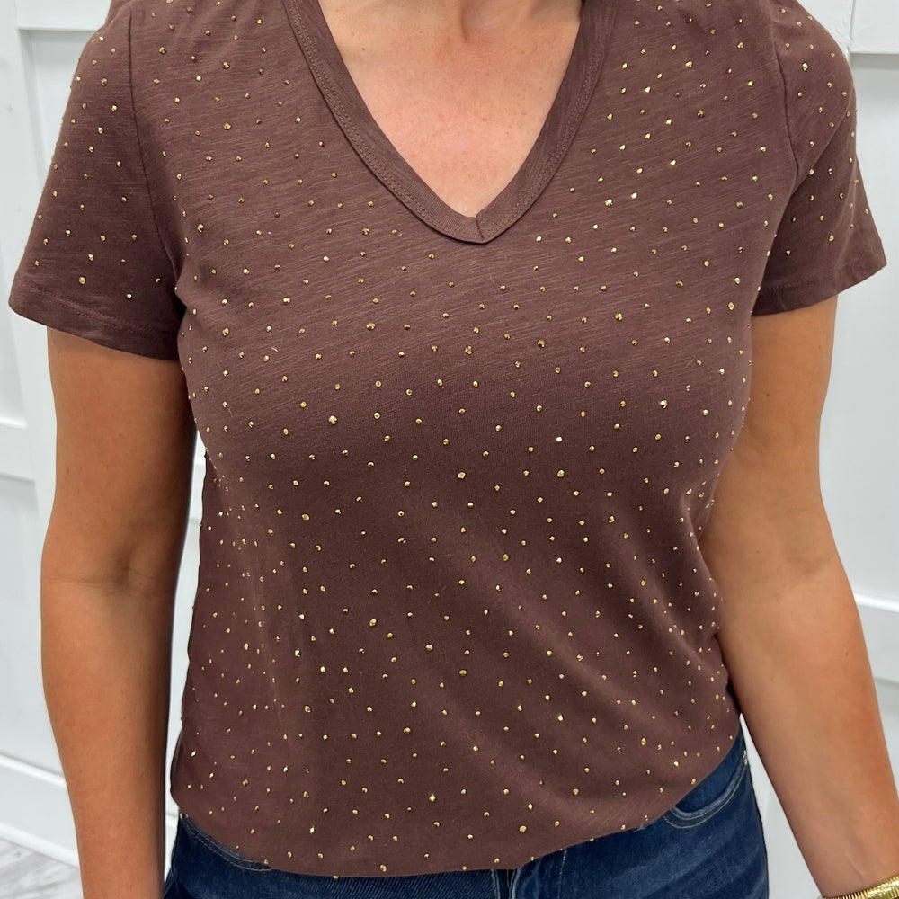 
                  
                    Sophia Studded Top (Chocolate)
                  
                