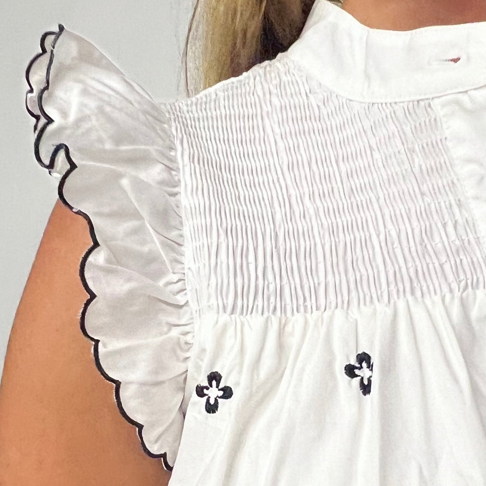 
                  
                    Lindsey White Smocked + Embroidered Top - FINAL SALE
                  
                