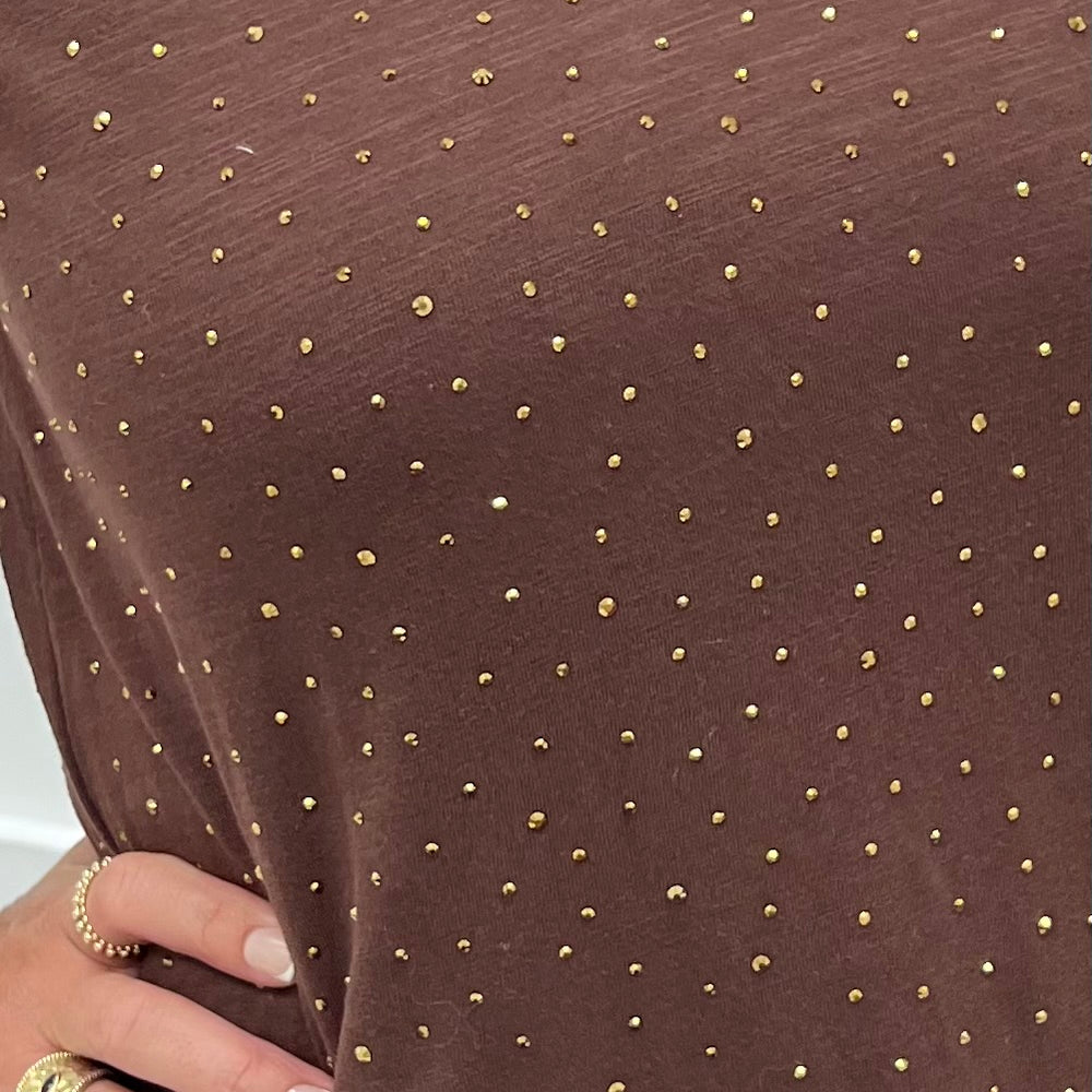
                  
                    Sophia Studded Top (Chocolate)
                  
                