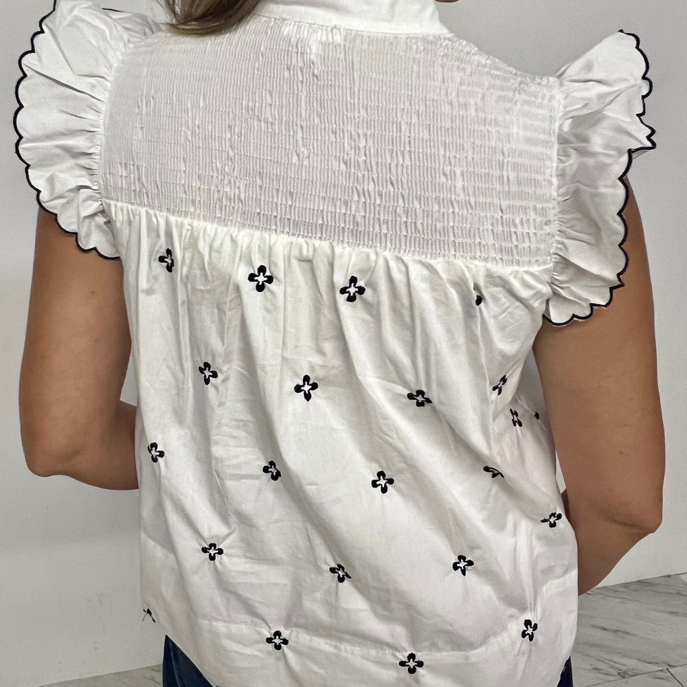 
                  
                    Lindsey White Smocked + Embroidered Top - FINAL SALE
                  
                