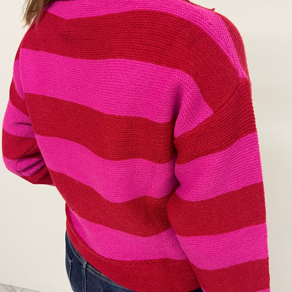 
                  
                    Love Story Stripe + Collar Sweater (Red Mix)
                  
                