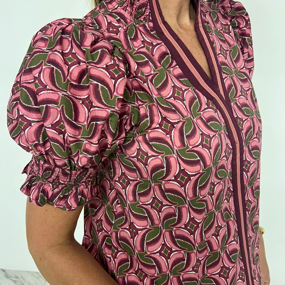 Sabine Print V.Neck Top