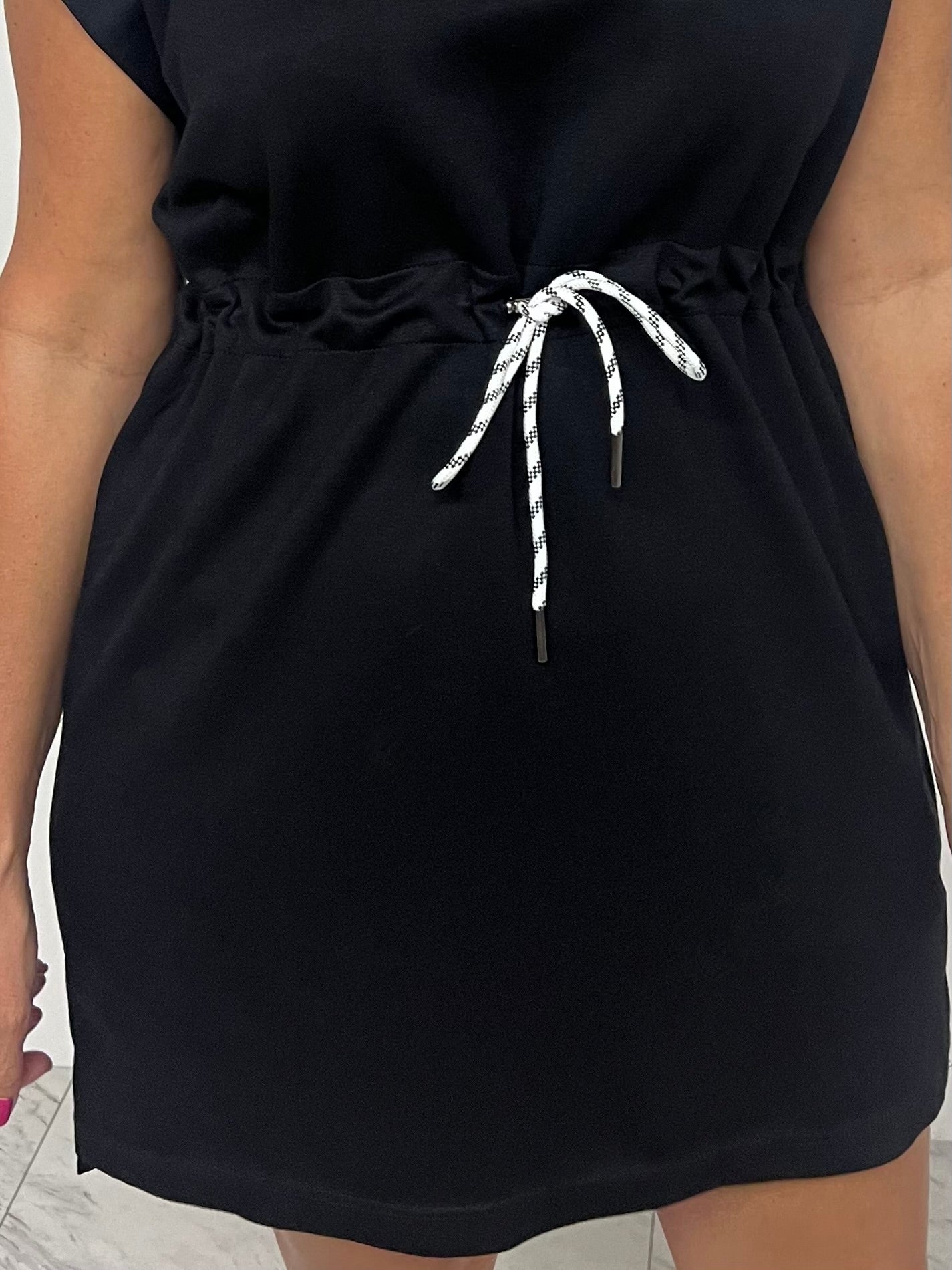 Ryder Black Drawstring Waist Dress