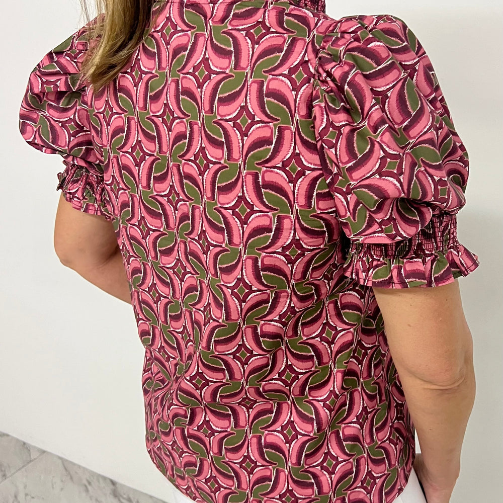 Sabine Print V.Neck Top