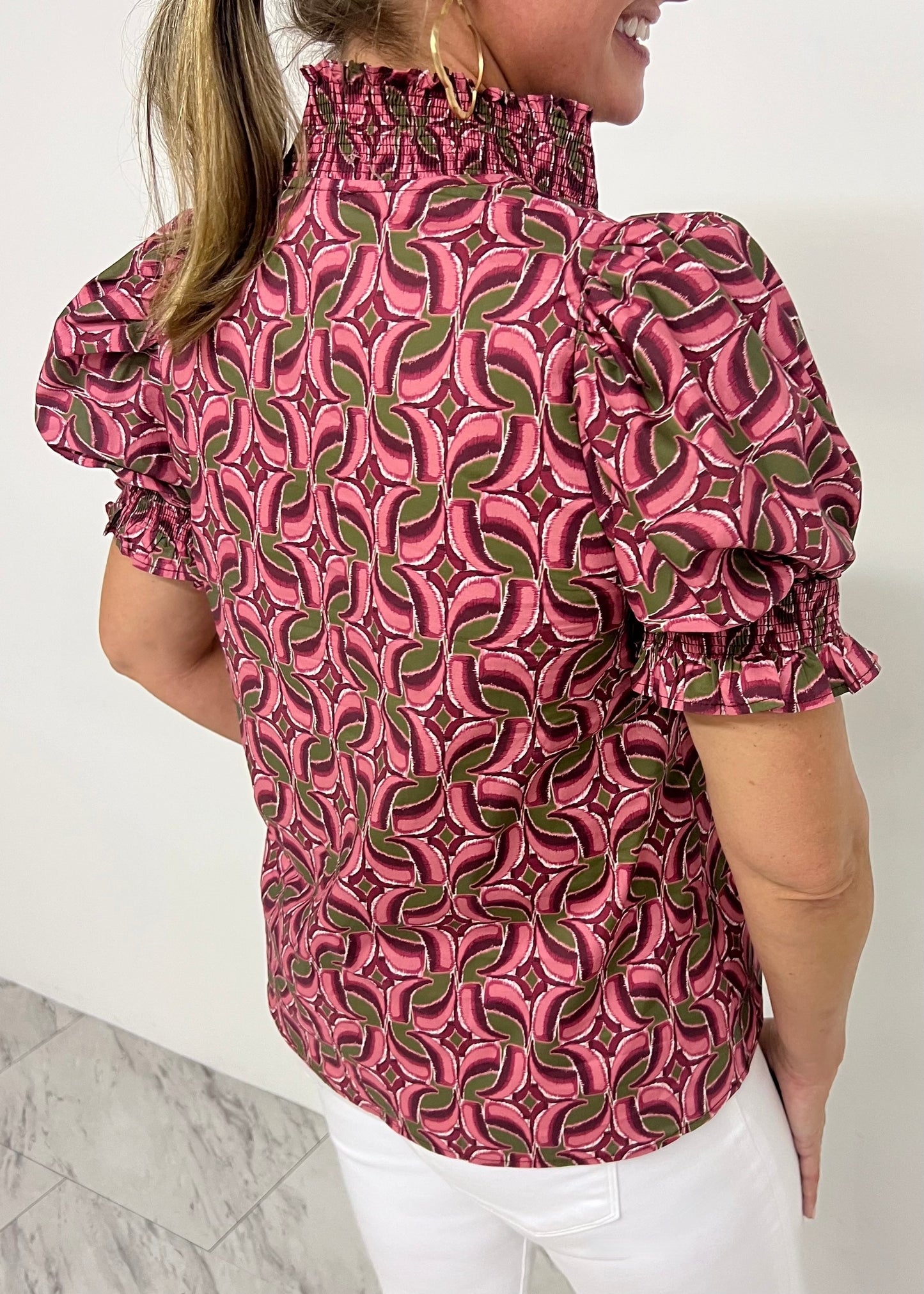 Sabine Print V.Neck Top