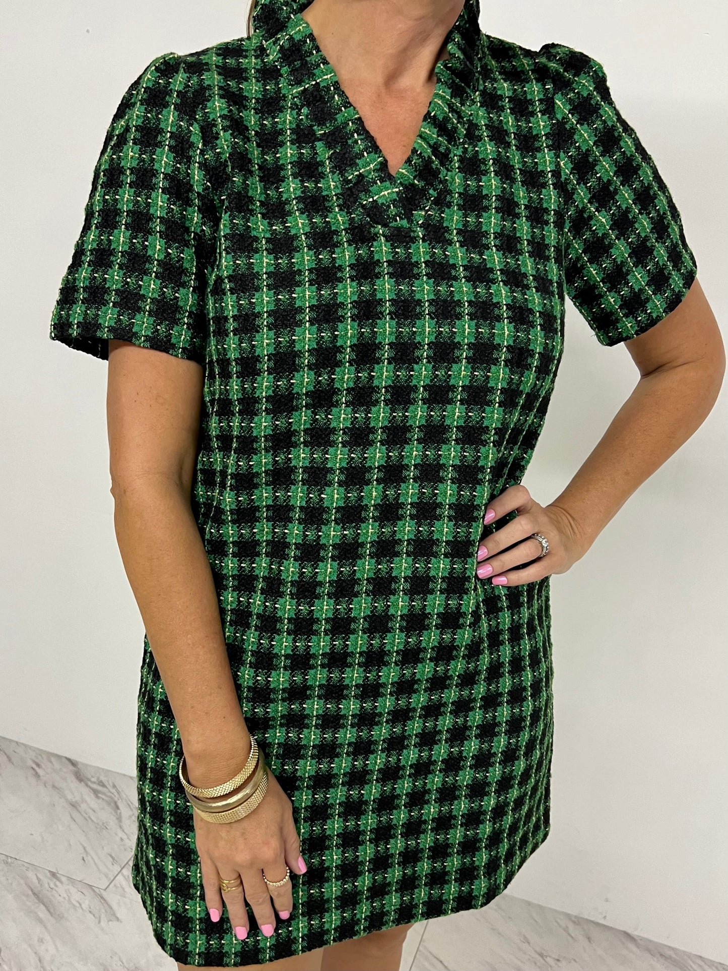 Pippa Plaid V.Neck Dress