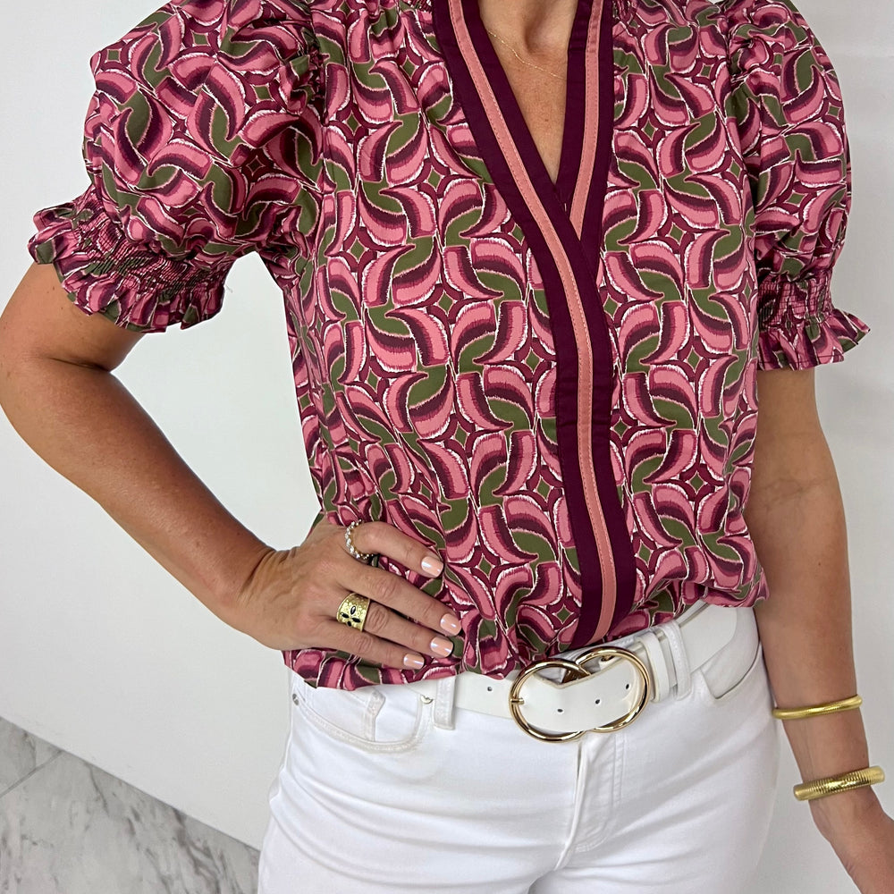 
                  
                    Sabine Print V.Neck Top
                  
                
