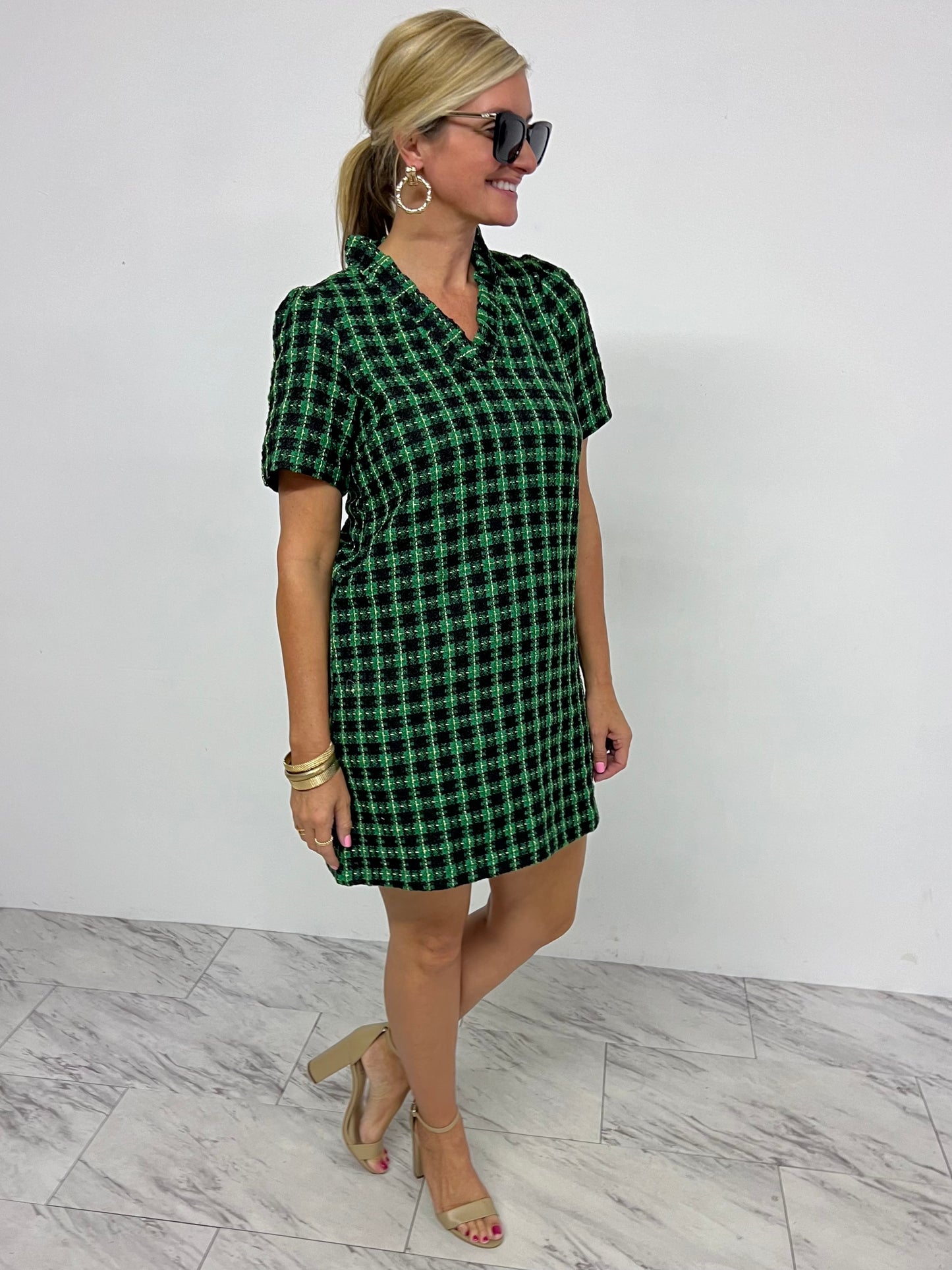 Pippa Plaid V.Neck Dress