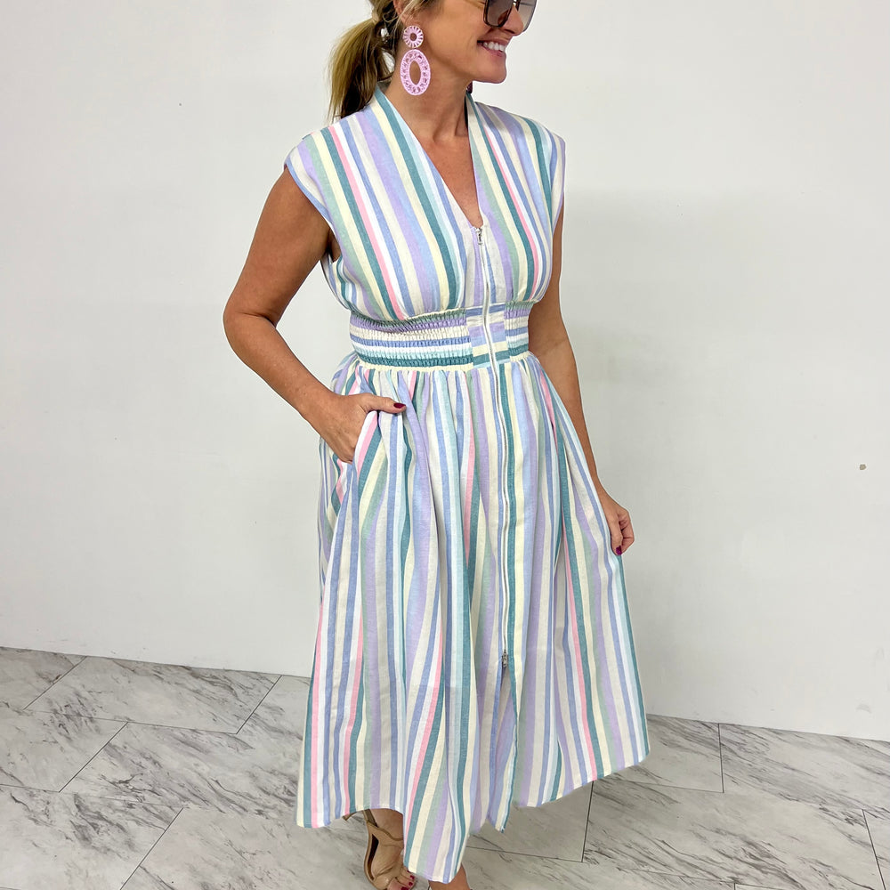 
                  
                    Pastel Celebration Stripe Dress
                  
                