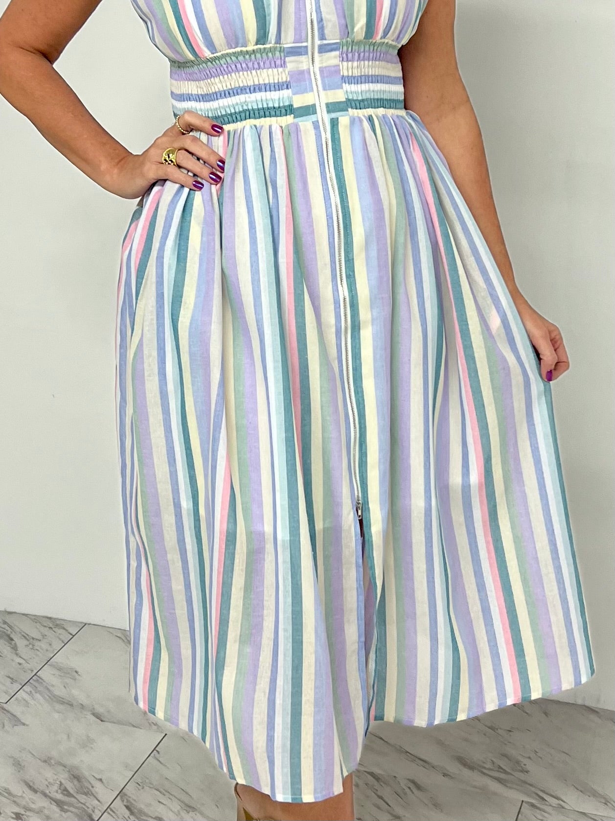 Pastel Celebration Stripe Dress