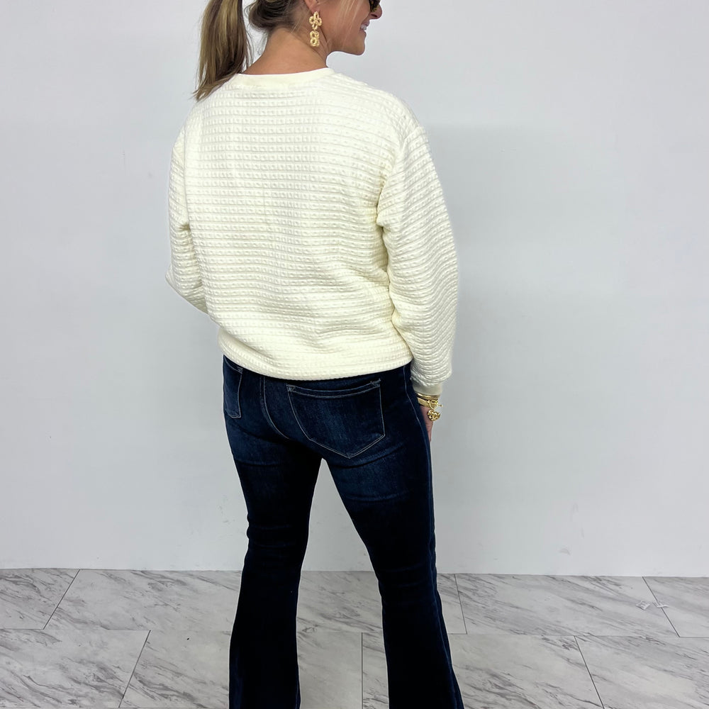 
                  
                    Wish Long Sleeve Textured Top (Cream)
                  
                