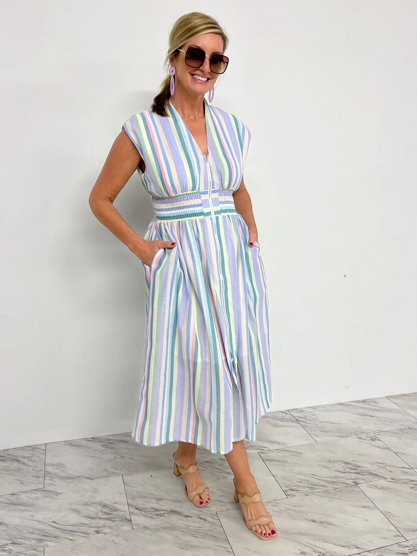 Pastel Celebration Stripe Dress