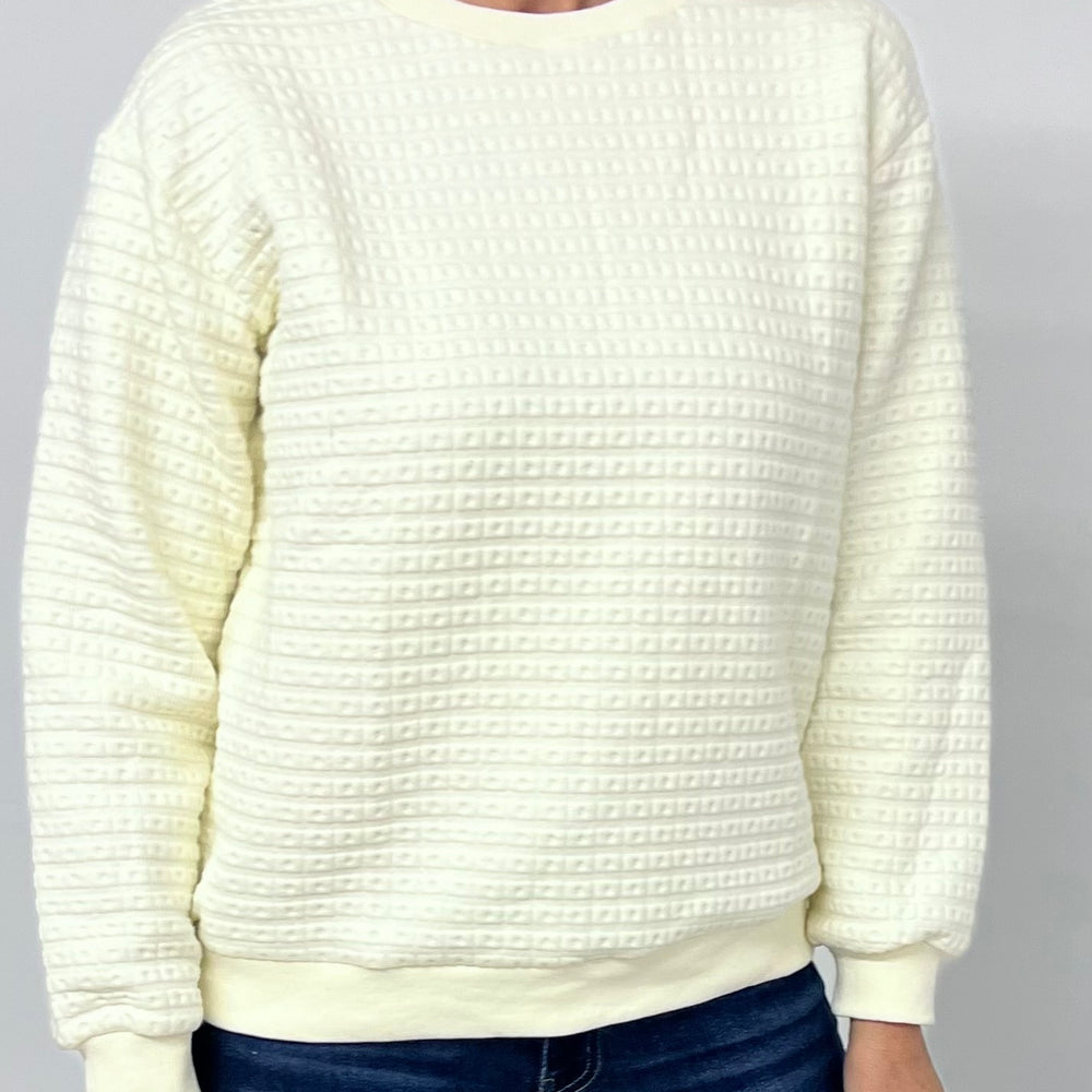 
                  
                    Wish Long Sleeve Textured Top (Cream)
                  
                