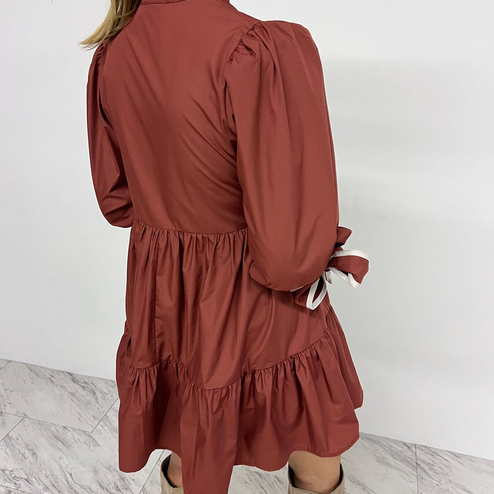 
                  
                    Astoria Tie Sleeve Dress (Chestnut)
                  
                