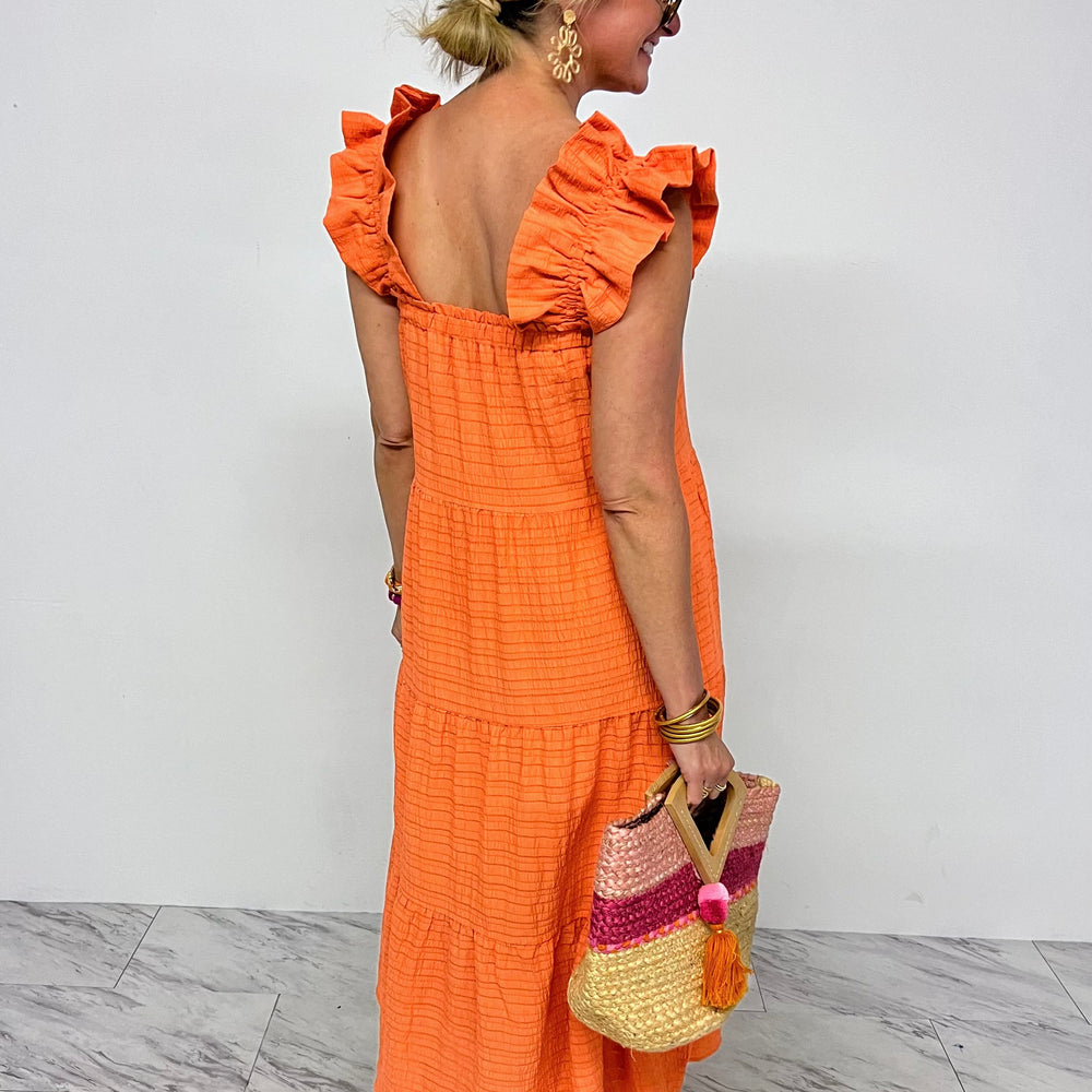 
                  
                    Tylee Textured Maxi Dress (Coral)
                  
                