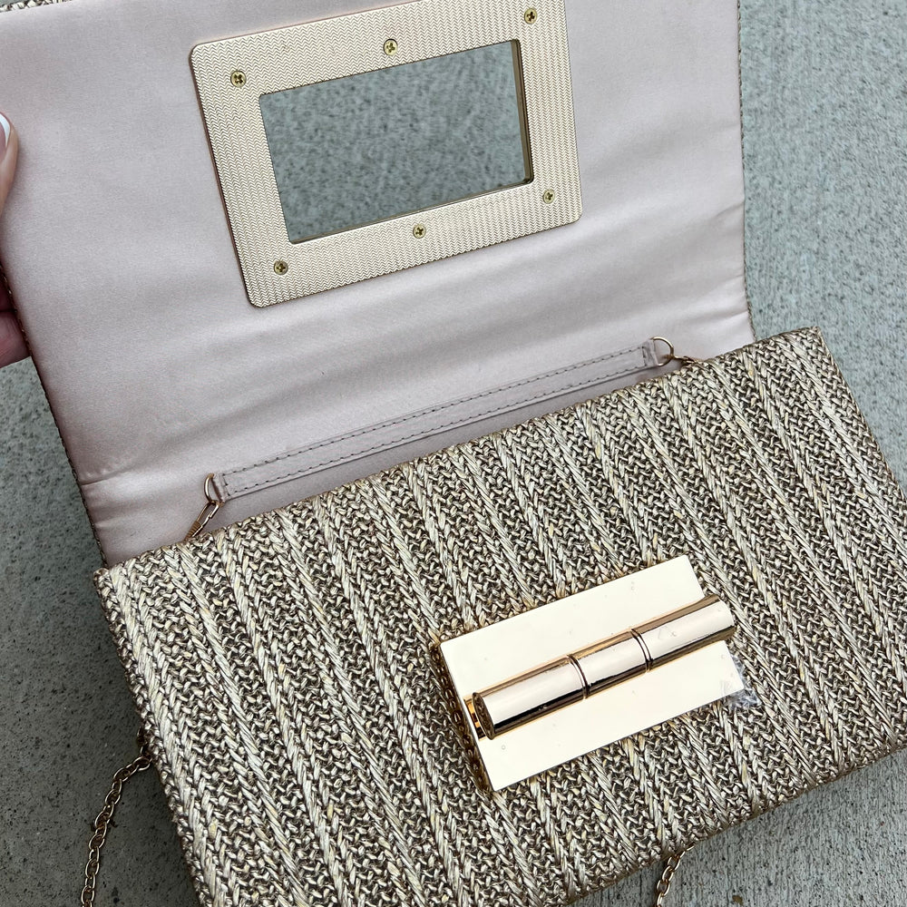 Lillian Lock Gold Clutch